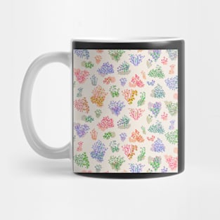 Vintage Neon Rainbow Cream Floral - Nanakusa The Seven Grasses of Autumn Mug